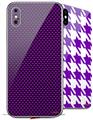 2 Decal style Skin Wraps set compatible with Apple iPhone X and XS Carbon Fiber Purple