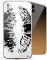 2 Decal style Skin Wraps set compatible with Apple iPhone X and XS Big Kiss Black on White