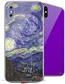 2 Decal style Skin Wraps set compatible with Apple iPhone X and XS Vincent Van Gogh Starry Night