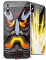 2 Decal style Skin Wraps set compatible with Apple iPhone X and XS Tiki God 01