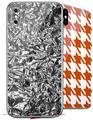 2 Decal style Skin Wraps set compatible with Apple iPhone X and XS Aluminum Foil
