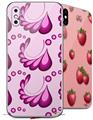 2 Decal style Skin Wraps set compatible with Apple iPhone X and XS Petals Pink
