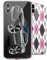 2 Decal style Skin Wraps set compatible with Apple iPhone X and XS 2010 Camaro RS Gray