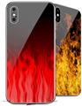 2 Decal style Skin Wraps set compatible with Apple iPhone X and XS Fire Red