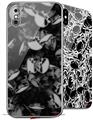 2 Decal style Skin Wraps set compatible with Apple iPhone X and XS Skulls Confetti White