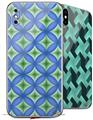 2 Decal style Skin Wraps set compatible with Apple iPhone X and XS Kalidoscope 02