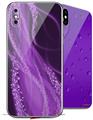 2 Decal style Skin Wraps set compatible with Apple iPhone X and XS Mystic Vortex Purple