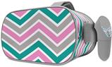 Decal style Skin Wrap compatible with Oculus Go Headset - Zig Zag Teal Pink and Gray (OCULUS NOT INCLUDED)
