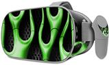 Decal style Skin Wrap compatible with Oculus Go Headset - Metal Flames Green (OCULUS NOT INCLUDED)