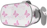 Decal style Skin Wrap compatible with Oculus Go Headset - Pastel Butterflies Pink on White (OCULUS NOT INCLUDED)