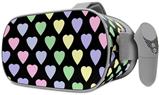 Decal style Skin Wrap compatible with Oculus Go Headset - Pastel Hearts on Black (OCULUS NOT INCLUDED)