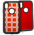 2x Decal style Skin Wrap Set compatible with Otterbox Defender iPhone X and Xs Case - Squared Red (CASE NOT INCLUDED)