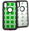 2x Decal style Skin Wrap Set compatible with Otterbox Defender iPhone X and Xs Case - Squared Green (CASE NOT INCLUDED)