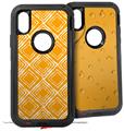 2x Decal style Skin Wrap Set compatible with Otterbox Defender iPhone X and Xs Case - Wavey Orange (CASE NOT INCLUDED)