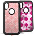 2x Decal style Skin Wrap Set compatible with Otterbox Defender iPhone X and Xs Case - Wavey Pink (CASE NOT INCLUDED)
