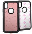 2x Decal style Skin Wrap Set compatible with Otterbox Defender iPhone X and Xs Case - Raining Pink (CASE NOT INCLUDED)