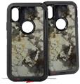 2x Decal style Skin Wrap Set compatible with Otterbox Defender iPhone X and Xs Case - Marble Granite 04 (CASE NOT INCLUDED)