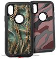 2x Decal style Skin Wrap Set compatible with Otterbox Defender iPhone X and Xs Case - WraptorCamo Grassy Marsh Camo Seafoam Green (CASE NOT INCLUDED)