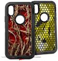 2x Decal style Skin Wrap Set compatible with Otterbox Defender iPhone X and Xs Case - WraptorCamo Grassy Marsh Camo Red (CASE NOT INCLUDED)