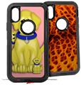 2x Decal style Skin Wrap Set compatible with Otterbox Defender iPhone X and Xs Case - Puppy Dogs on Pink (CASE NOT INCLUDED)