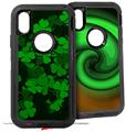 2x Decal style Skin Wrap Set compatible with Otterbox Defender iPhone X and Xs Case - St Patricks Clover Confetti (CASE NOT INCLUDED)