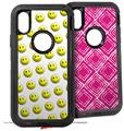 2x Decal style Skin Wrap Set compatible with Otterbox Defender iPhone X and Xs Case - Smileys (CASE NOT INCLUDED)