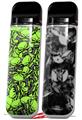 Skin Decal Wrap 2 Pack for Smok Novo v1 Scattered Skulls Neon Green VAPE NOT INCLUDED
