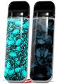 Skin Decal Wrap 2 Pack for Smok Novo v1 Scattered Skulls Neon Teal VAPE NOT INCLUDED