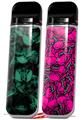 Skin Decal Wrap 2 Pack for Smok Novo v1 Skulls Confetti Seafoam Green VAPE NOT INCLUDED