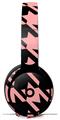 Skin Decal Wrap works with Original Beats Solo Pro Headphones Houndstooth Pink on Black Skin Only BEATS NOT INCLUDED