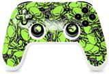 Skin Decal Wrap works with Original Google Stadia Controller Scattered Skulls Neon Green Skin Only CONTROLLER NOT INCLUDED