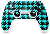 Skin Decal Wrap works with Original Google Stadia Controller Houndstooth Neon Teal on Black Skin Only CONTROLLER NOT INCLUDED