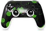 Skin Decal Wrap works with Original Google Stadia Controller Lots of Dots Green on Black Skin Only CONTROLLER NOT INCLUDED