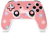 Skin Decal Wrap works with Original Google Stadia Controller Pastel Flowers on Pink Skin Only CONTROLLER NOT INCLUDED