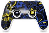 Skin Decal Wrap works with Original Google Stadia Controller Twisted Garden Blue and Yellow Skin Only CONTROLLER NOT INCLUDED