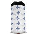 WraptorSkinz Skin Decal Wrap compatible with Yeti 16oz Tal Colster Can Cooler Insulator Pastel Butterflies Blue on White (COOLER NOT INCLUDED)