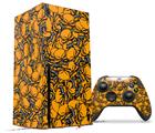WraptorSkinz Skin Wrap compatible with the 2020 XBOX Series X Console and Controller Scattered Skulls Orange (XBOX NOT INCLUDED)