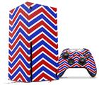 WraptorSkinz Skin Wrap compatible with the 2020 XBOX Series X Console and Controller Zig Zag Red White and Blue (XBOX NOT INCLUDED)