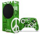WraptorSkinz Skin Wrap compatible with the 2020 XBOX Series S Console and Controller Love and Peace Green (XBOX NOT INCLUDED)