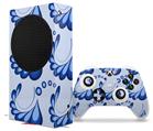 WraptorSkinz Skin Wrap compatible with the 2020 XBOX Series S Console and Controller Petals Blue (XBOX NOT INCLUDED)