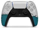 WraptorSkinz Skin Wrap compatible with the Sony PS5 DualSense Controller Ripped Colors Gray Seafoam Green (CONTROLLER NOT INCLUDED)