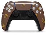 WraptorSkinz Skin Wrap compatible with the Sony PS5 DualSense Controller Anchors Away Chocolate Brown (CONTROLLER NOT INCLUDED)