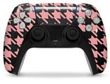 WraptorSkinz Skin Wrap compatible with the Sony PS5 DualSense Controller Houndstooth Pink on Black (CONTROLLER NOT INCLUDED)