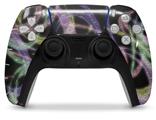 WraptorSkinz Skin Wrap compatible with the Sony PS5 DualSense Controller Neon Swoosh on Black (CONTROLLER NOT INCLUDED)