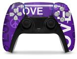 WraptorSkinz Skin Wrap compatible with the Sony PS5 DualSense Controller Love and Peace Purple (CONTROLLER NOT INCLUDED)