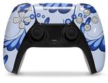 WraptorSkinz Skin Wrap compatible with the Sony PS5 DualSense Controller Petals Blue (CONTROLLER NOT INCLUDED)