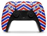 WraptorSkinz Skin Wrap compatible with the Sony PS5 DualSense Controller Zig Zag Red White and Blue (CONTROLLER NOT INCLUDED)