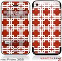 iPhone 3GS Decal Style Skin - Boxed Red Dark