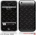 iPhone 3GS Decal Style Skin - Diamond Plate Metal 02 Black