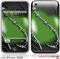 iPhone 3GS Decal Style Skin - Barbwire Heart Green